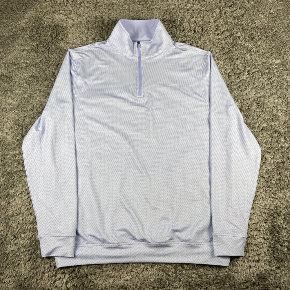Kenneth Cole Golf 1/4 Zip Pullover Mens M Baby Lavender Herringbone Performance